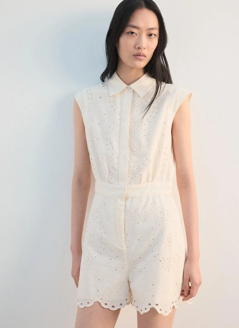 مانجو Embroidered cut-out romper